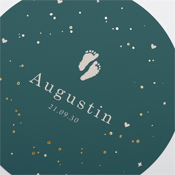 Faire-part naissance douce empreinte dorure - Détail du faire-part