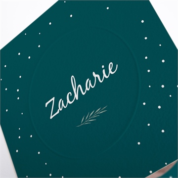 Faire-part naissance flocons délicats gaufrage - Détail du faire-part