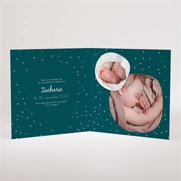 Faire-part naissance flocons délicats gaufrage - Intérieur du faire-part