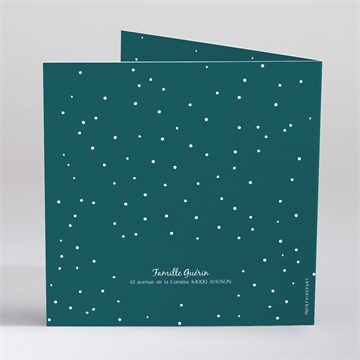 Faire-part naissance flocons délicats gaufrage - Dos du faire-part