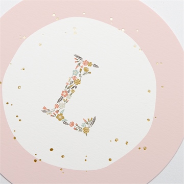 Faire-part naissance alphabet en fantaisie rond - Détail du faire-part