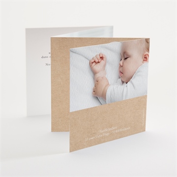 Faire-part naissance petite merveille accordéon - Dos du faire-part