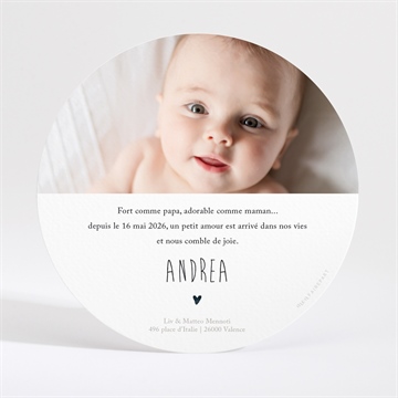 Faire-part naissance mon joli panda rond - Dos du faire-part