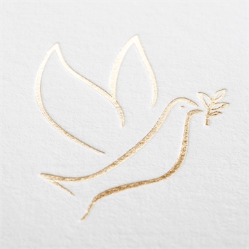 Faire-part de baptême gravure rosée dorure - Marquage à chaud OR