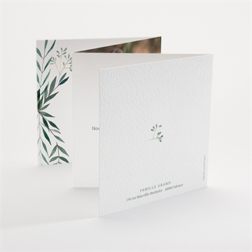 Faire-part communion touche champêtre accordéon - Dos du faire-part