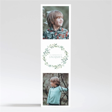 Faire-part communion végétal et couronne magnet - Mise en situation