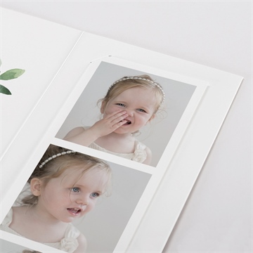 Faire-part de baptême kraft végétal photomaton - Détail du faire-part