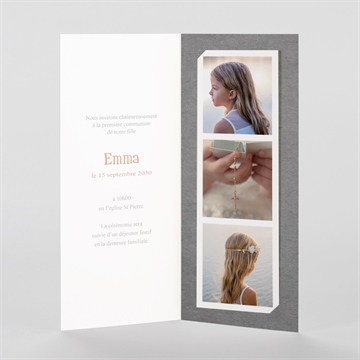 Faire-part communion communion symboles photomaton - Intérieur du faire-part