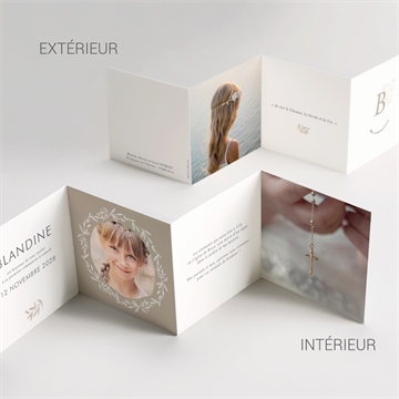 Faire-part communion le sacrement accordéon - Vue détaillée