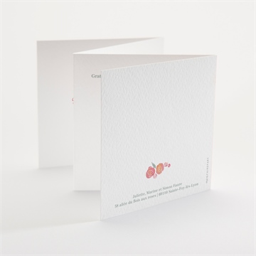 Faire-part communion couronne aquarelle accordéon - Dos du faire-part