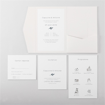 Faire-part mariage rien que nous pocketfold - Vue d'ensemble intérieur