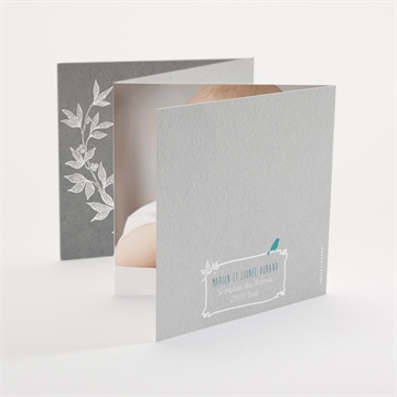 Faire-part de baptême découpe originale accordéon - Dos du faire-part