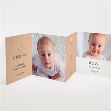 Faire-part de baptême petit programme accordéon - Intérieur du faire-part