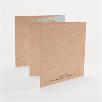 Faire-part de baptême petit programme accordéon - Dos du faire-part