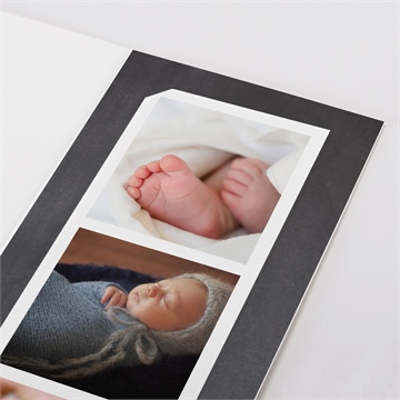 Faire-part naissance ardoise et picto photomaton - Détail du faire-part