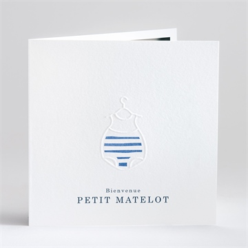 Faire-part naissance notre petit marin gaufrage