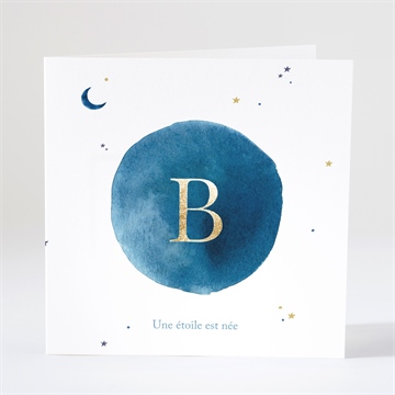 Faire-part naissance nuit étoilée dorure