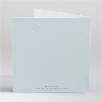 Faire-part naissance chouchou gaufrage - Dos du faire-part