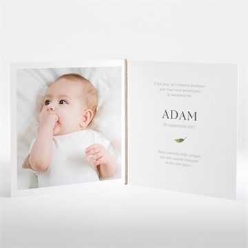 Faire-part naissance compères carré plié - Intérieur du faire-part