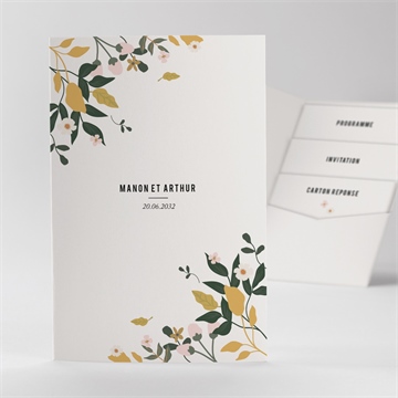 Faire-part mariage vintage champetre pocketfold