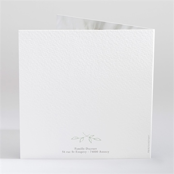 Faire-part naissance ravissant lapin carré plié - Dos du faire-part