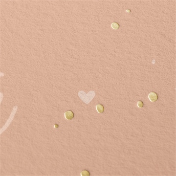 Faire-part naissance ses petits petons rond - Marquage à chaud OR