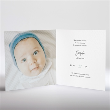 Faire-part naissance beau chouchou dorure - Intérieur du faire-part