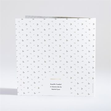 Faire-part naissance beau chouchou dorure - Dos du faire-part