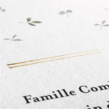 Faire-part naissance beau chouchou dorure - Détail du dos du faire-part