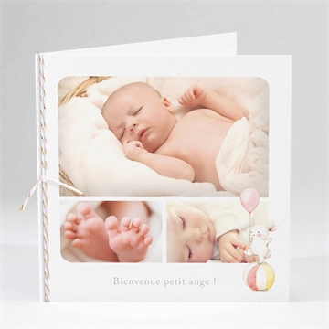 Faire-part naissance en equilibre carré plié