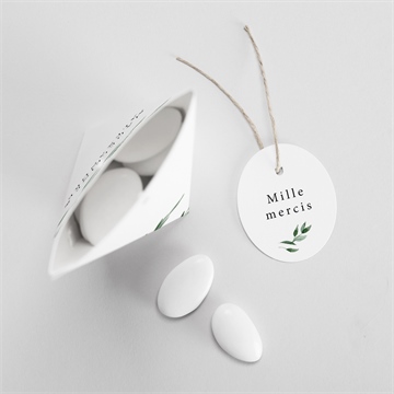 Boîte de dragées mariage a l'ombre de l'olivier étui - Intérieur de la boîte