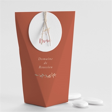 Boîte de dragées mariage terre de feu étui