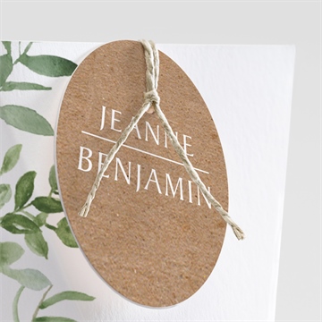 Boîte de dragées mariage nature chic étui - Détail de la boîte