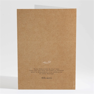 Livret de messe mariage kraft champêtre - Dos du livret