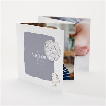 Faire-part naissance mon petit lapin accordéon