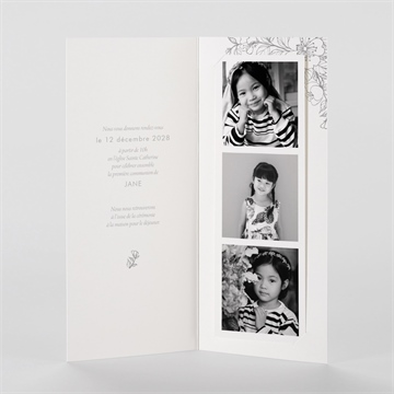 Faire-part communion illuminations photomaton - Intérieur du faire-part