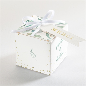 Boîte de dragées mariage délicat dorure