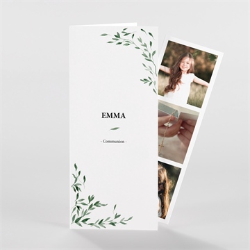 Faire-part communion belle simplicité photomaton - Vue d'ensemble