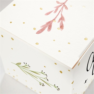 Boîte de dragées mariage art champêtre dorure - Marquage à chaud OR