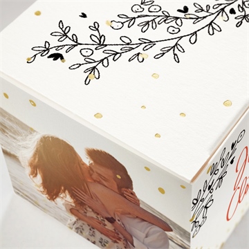 Boîte de dragées mariage douceur champetre dorure - Marquage à chaud OR