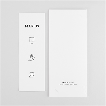 Faire-part naissance tendre bisou photomaton - Dos du faire-part