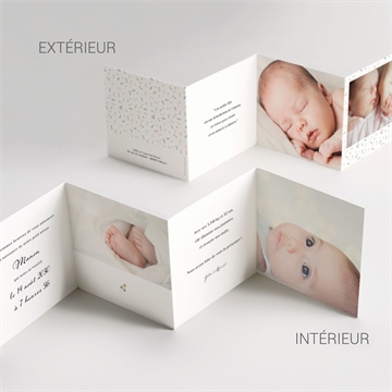 Faire-part naissance bracelet love accordéon - Vue d'ensemble