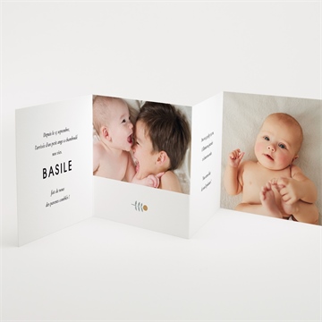 Faire-part naissance petit chouchou accordéon - Détail du faire-part