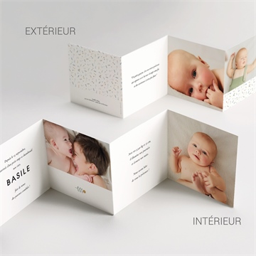 Faire-part naissance petit chouchou accordéon - Vue d'ensemble