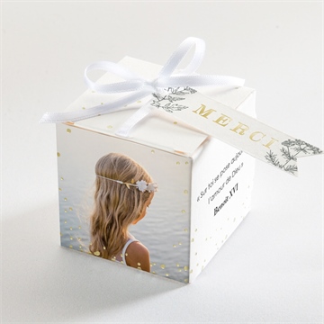 Boîte à dragées dorure - cube