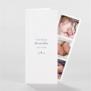 Faire-part de baptême mosaïque de photomaton