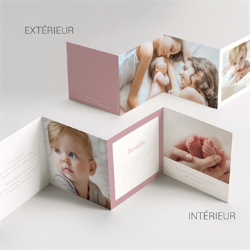 Faire-part naissance cultivons le bonheur accordéon - Intérieur du faire-part