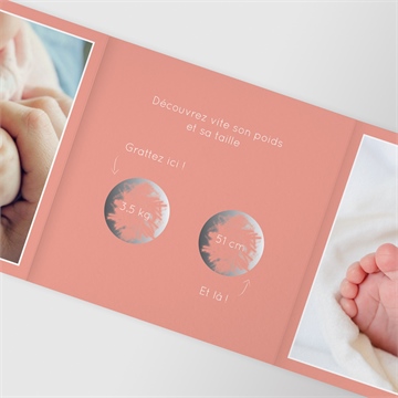 Faire-part naissance sa clarté accordéon - Zoom sur les pastilles