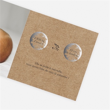 Faire-part naissance tendre secret accordéon - Détail du faire-part