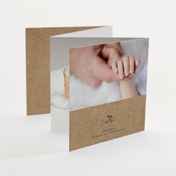 Faire-part naissance tendre secret accordéon - Dos du faire-part